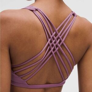 Lululemon Free To Be Wild Strappy Sports Bra Purple Size 4 Yoga Low Impact